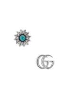 Gucci Gg Marmont Mismatched Stud Earrings In Blue
