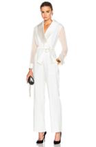 Carolina Ritzler Sheer Sleeve Jumpsuit In White