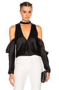 Michelle Mason Drop Shoulder Blouse In Black