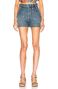 Chloe High Waisted Short In Denim Medium
