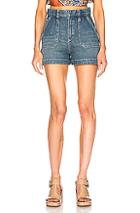 Chloe High Waisted Short In Denim Medium