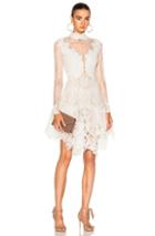 Jonathan Simkhai Multimedia Corded Long Sleeve Lace Dress In White