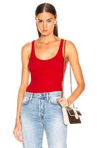 Enza Costa Rib Scoop Tank In Red