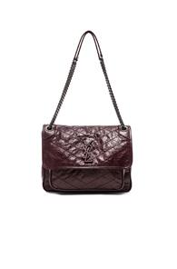 Saint Laurent Medium Monogramme Niki Chain Bag In Red