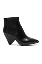 Isabel Marant Leather Lashby Low Boots In Black