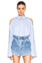 Helmut Lang Open Shoulder Top In Blue