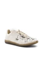 Maison Margiela Replica Painter Sneakers In White In White,blue,geometric Print
