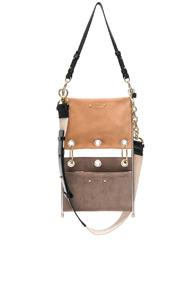 Chloe Small Roy Calfskin & Suede Double Clutch In Pink,gray