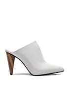 Acne Studios Leather Demy Mules In White,animal Print