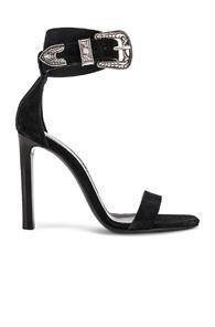 Saint Laurent Mica Buckle Heels In Black