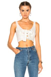 Mara Hoffman Lace Up Bustier Top In White
