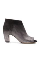 Maison Margiela Peep Toe Leather Booties In Black,ombre & Tie Dye