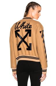 Off-white Varsity Bomber In Neutrals