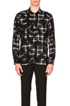 Neil Barrett Abstract Tartan Shirt In Black,checkered & Plaid,gray