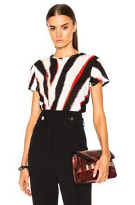 Proenza Schouler Printed Tissue Jersey Tee In Stripesd,black,red,abstract