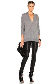 Alexander Wang V Neck Cardigan Sweater In Gray