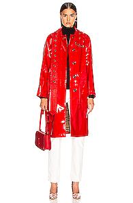 Burberry Patent Leather Coat In Red