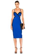 Mugler Mega Milan Bicolor Dress In Blue