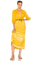 Raquel Allegra Peasant Dress In Yellow