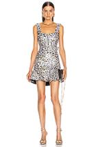 Jonathan Simkhai Leopard Jacquard Ruffle Dress In Animal Print,purple