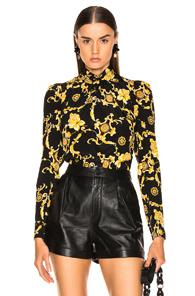 Veronica Beard Melling Top In Black,floral,yellow
