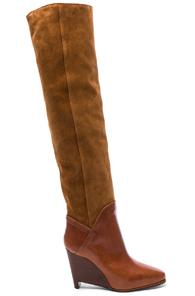 Maison Margiela Leather & Suede Boots In Brown