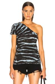 Rta Anais Top In Animal Print,blue