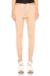 Unravel Fwrd Exclusive Lace Up Leggings In Neutrals