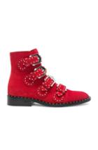 Givenchy Elegant Studded Suede Ankle Boots In Red