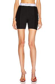T By Alexander Wang Wash And Go Rib Biker Shorts In Black