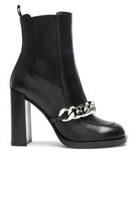 Givenchy Semi Shiny Chain Leather Chelsea Boots In Black