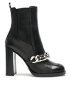 Givenchy Semi Shiny Chain Leather Chelsea Boots In Black