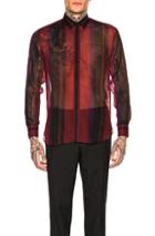 Saint Laurent Long Sleeve Shirt In Red,stripes,purple