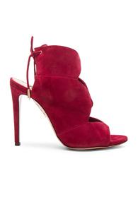 Aquazzura Suede Pasadena Heels In Red