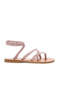 K Jacques Suede Zenobie Sandals In Pink,metallics