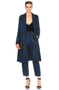 Raquel Allegra Swing Duster Coat In Blue,ombre & Tie Dye