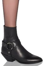 Saint Laurent West Strap Ankle Boots In Black