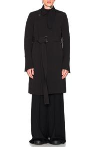 Rick Owens Trench Coat In Black