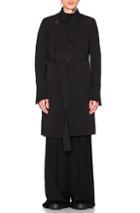 Rick Owens Trench Coat In Black