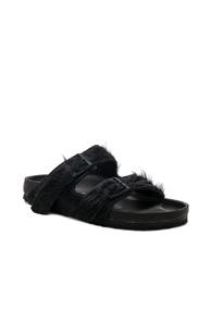 Rick Owens X Birkenstock Cow Hair Arizona In Black
