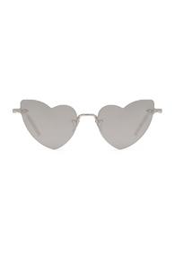 Saint Laurent Loulou Sunglasses In Metallic Silver
