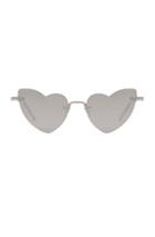 Saint Laurent Loulou Sunglasses In Metallic Silver