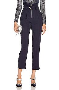 Jonathan Simkhai Luxe Pleated Waist Pant In Black
