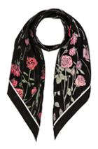 Rockins Roses Classic Skinny Scarf In Floral,black