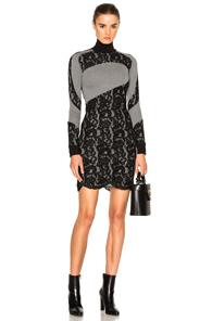 Carven Sweater Dress In Gray,black