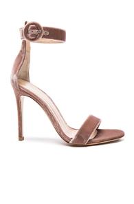 Gianvito Rossi Velvet Portofino Heels In Pink