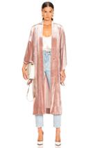 Norma Kamali Midcalf Velvet Robe In Pink