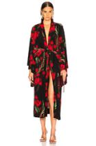 Norma Kamali Midcalf Wrap Dress In Black,floral,red