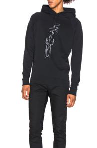 Saint Laurent Smoking Gun Hoodie In Black,blue