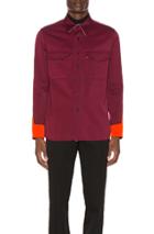 Calvin Klein 205w39nyc Contrast Sleeve Button Down Shirt In Red